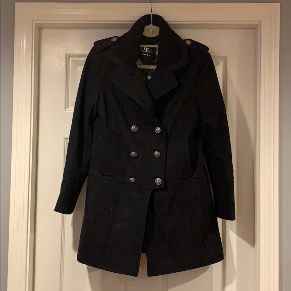 Charcoal gray Guess military coat